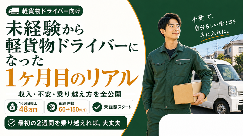 未経験から軽貨物ドライバー1ヶ月目のリアル