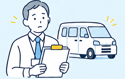 資料を手に配送の引き継ぎについて考える担当者