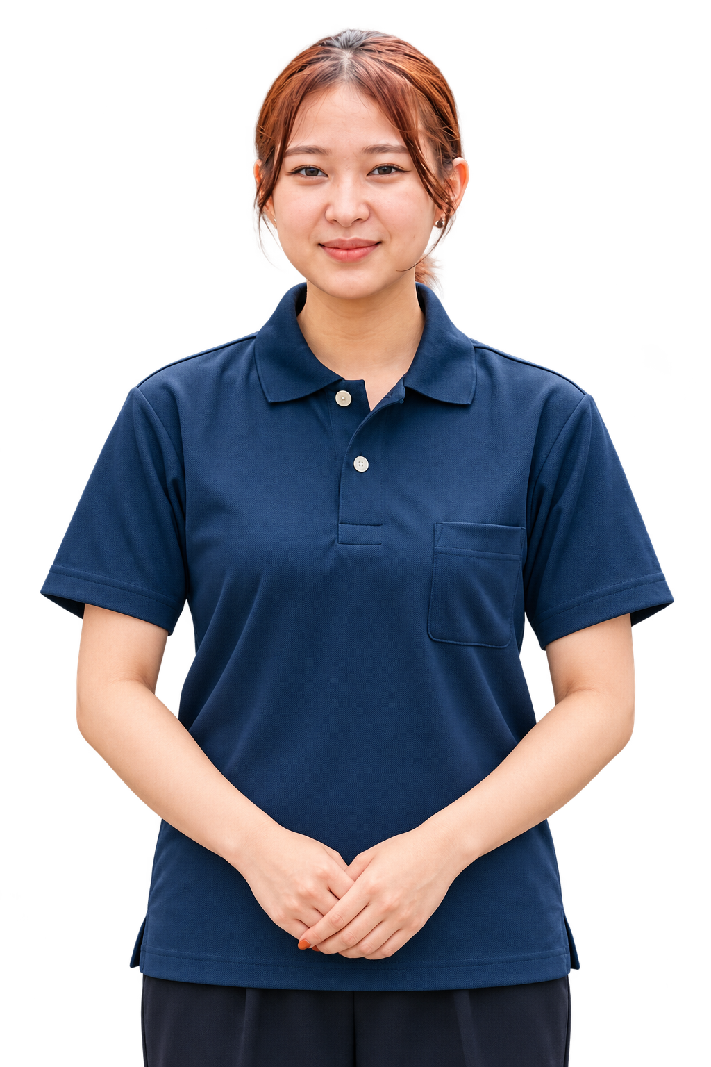 落ち着いた姿勢の女性ドライバー